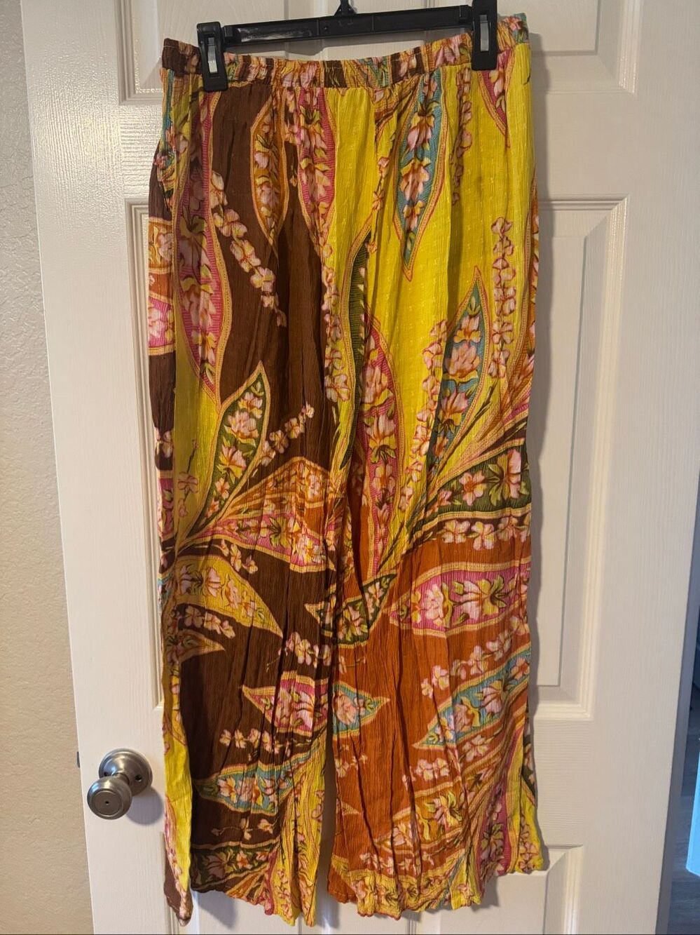 Haute Hippie Style Floral Paisley Wide Leg Palazzo Pants L - Picture 6 of 6